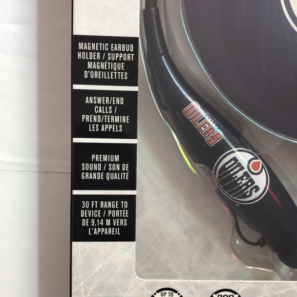 NHL Oilers Wireless Stereo Headset with Built-in Microphone Neckband - Picture 7 of 8